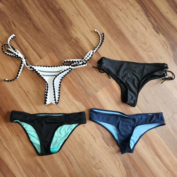 Bikini Bottom Bundle Small Medium Black Women - Picture 1 of 9